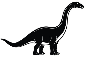 brachiosaurus silhouette vector illustration