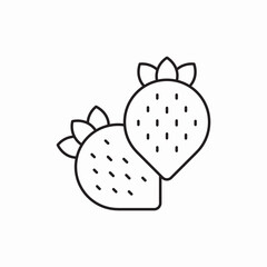 Strawberry fresh fruit food icon vector sign