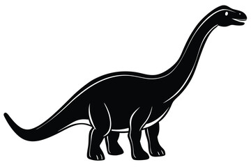 brachiosaurus silhouette vector illustration