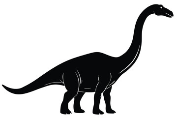brachiosaurus silhouette vector illustration