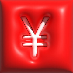 Obraz premium Yen,Yuan Banknotes, 3D Illustration, Pillow, Inflated