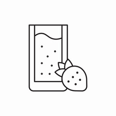 strawberry cocktail icon vector sign