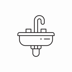 Bathroom sink fixture icon vector sign