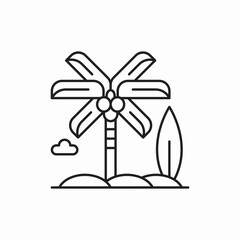 Palm tree beach icon vector sign