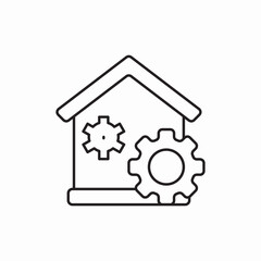 House mechanical settings icon vector sign