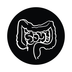 Vector Icon for Intestine: Human Digestive System and Gut Health Illustration