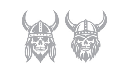 vector illustration of skull with horn