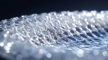 Intricate metallic mesh reflecting light, creating shimmering texture patterns