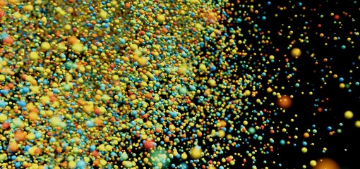 Abstract background with vibrant spheres exploding. Ideal for presentations, websites, and more!