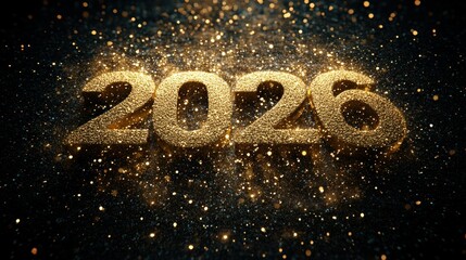 Fototapeta premium Golden 2026 New Year's celebration
