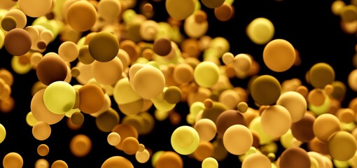 Background of abstract gold and brown spheres, perfect for design projects.