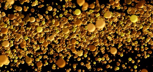 Abstract background with golden bubbles. Perfect for luxury, technology, or celebratory designs.