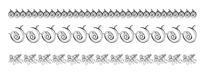 Set Hand drawn ornamental element