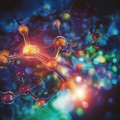 Drug Molecule Interacting With Cellular Receptors, Highlighting Molecular Structures And Their Effects On Specific Diseases, Ideal For Pharmaceutical Research.