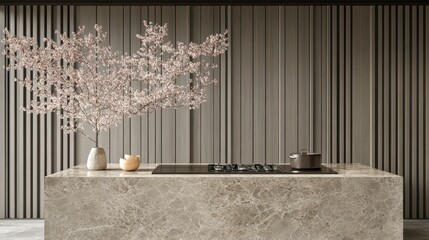 Modern kitchen design with a minimalist aesthetic.