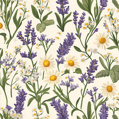 Seamless tile patterns combining cultural, modern, and botanical inspirations for commercial vector.