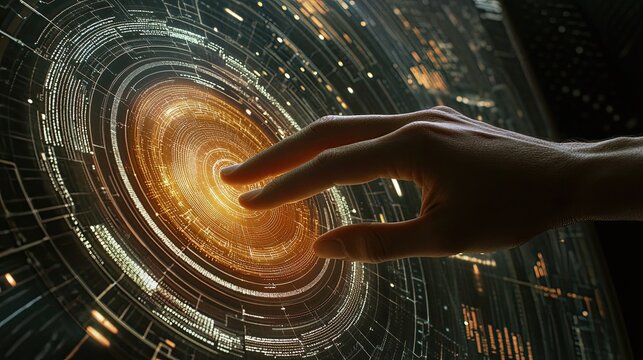 Digital interface interaction using touch screen for advanced technology - Powered by Adobe