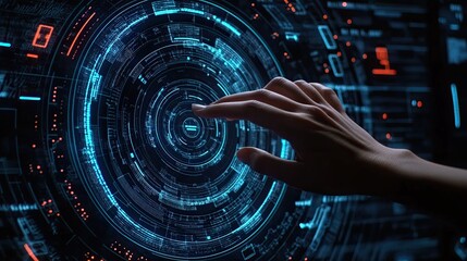 Human interface interaction with advanced futuristic technology touch panel