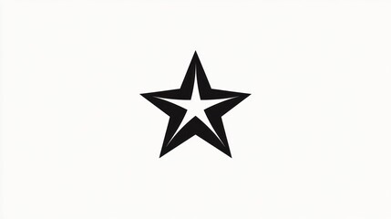 Obraz premium Simple black star graphic on white background. Possible use logo design, icon, symbol