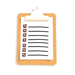A clipboard with a checklist, items ticked off, symbolizing task completion and organization.