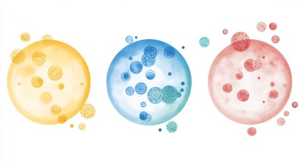 Fototapeta premium Creative microbiology illustration showing three factor