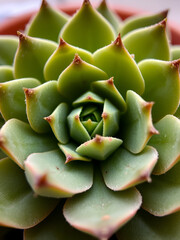 Fototapeta premium View of green succulent, closeup