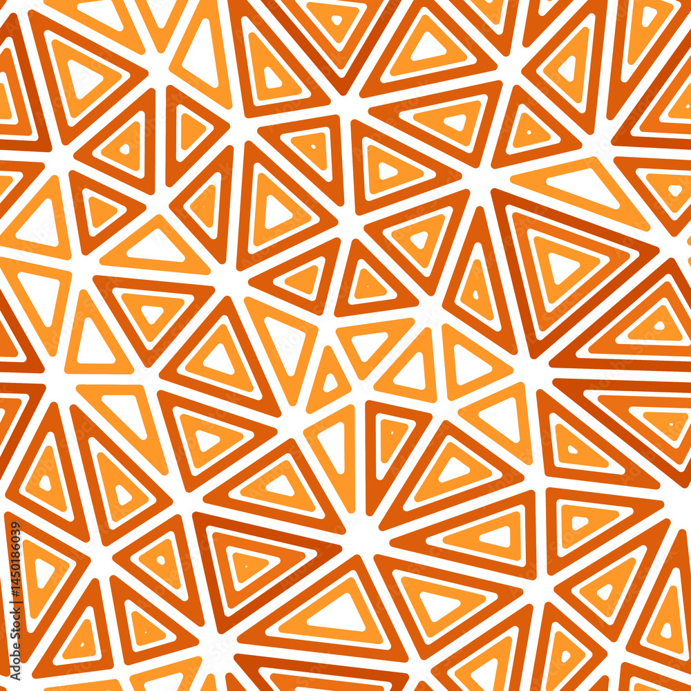 Poster vector seamless pattern. multiple repeated inner triangles. large shape size. one tone colored style