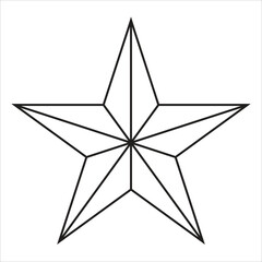 black and white star illustration icon