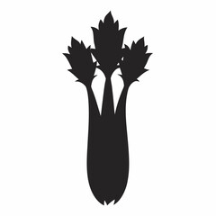 Celery silhouette icon on white background
