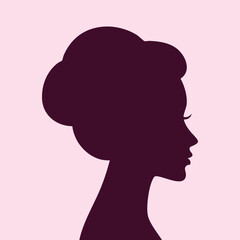 Female Portrait Silhouette on Light Background