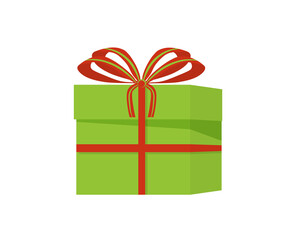 png present wrapping surprise cute gift tag red ribbon winter decor packing tradition vector cardboard box holiday icon flat

