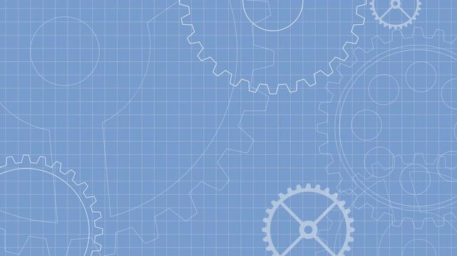 Abstract background with gears, technology background. 4K