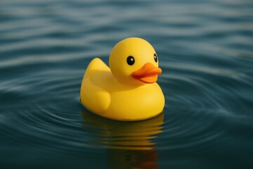 Floating yellow rubber duck toy