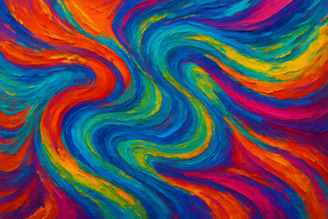 Vibrant swirls of colorful abstract expressionism.