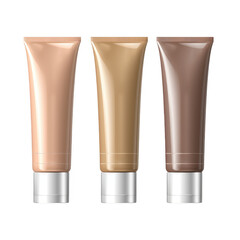 Three tubes of foundation on black backdrop