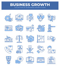 Business Growth. 25 Essential Icons for Success