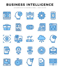 Business Intelligence elements. Two Color web icon set. Simple vector illustration.