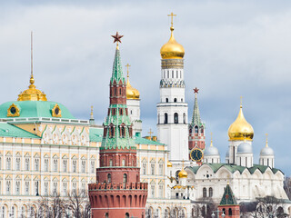 Moscow Kremlin view in winter day. Russia