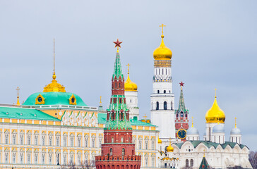 Moscow Kremlin view in winter day. Russia