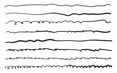 Obraz premium png ornament paint crayons stroke border hand brush vector curve horizontal black pattern scribble design isolated line drawing