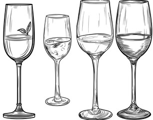 The motion of wine, along with winery degustation and tasting, is outlined in a sign that features a modern mix and control of wine poured into a glass as an isolated thin line icon
