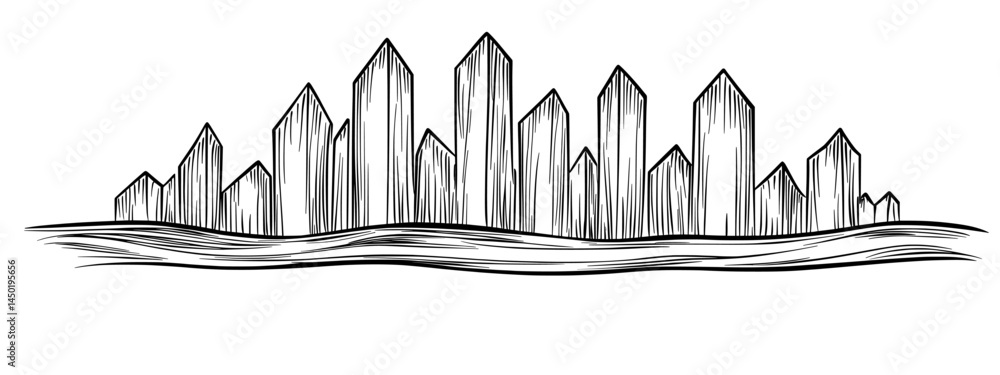 Poster an illustration of abstract sound waves is depicted with vertical lines of varying widths, represent