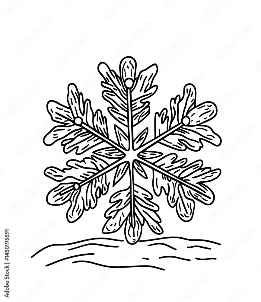 Poster a stylized snowflake with pointed tips and a hexagonal core creates a festive atmosphere ideal for w