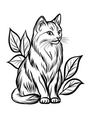 As it sits, the cat's silhouette presents a sleek image, emphasizing its elegant appearance and attributes