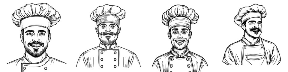 A modern male chef from China or Korea is depicted as a solitary kitchen worker, baker, or waiter
