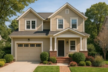 Fototapeta premium Charming suburban family home exterior.