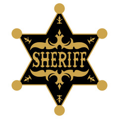 Black and gold sheriff badge