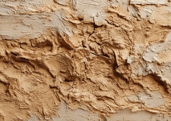 Fototapeta premium Close-up of textured dried mud with cracks and earthy tones.
