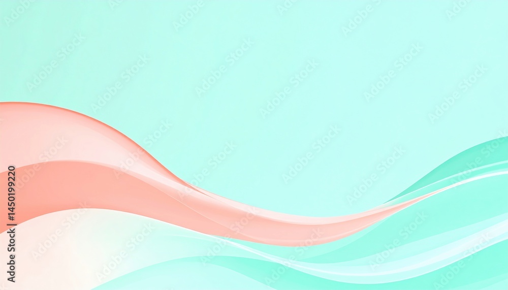 Poster dynamic flowing waves in soft pastel colors digital art abstract design minimalist environment aesth