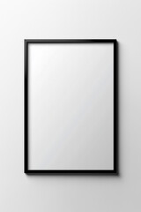 Minimalist Black Frame Mockup with Blank White Space on Wall